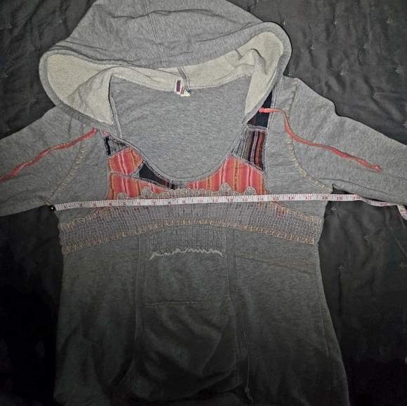 Free People Hoodie | Patch Work | Grey | L - Picture 5 of 5